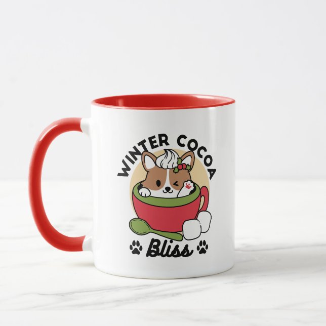 Bliss de cacao d'hiver - Chien mignon en mode Mug (Gauche)