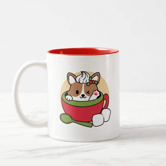 Bliss de cacao d'hiver - Chien mignon en mode Mug (Gauche)