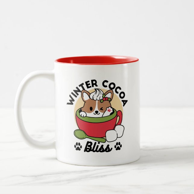Bliss de cacao d'hiver - Chien mignon en mode Mug (Gauche)