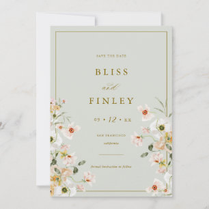 BLISS Floral Enregistrer La Date Carte Mariage Min