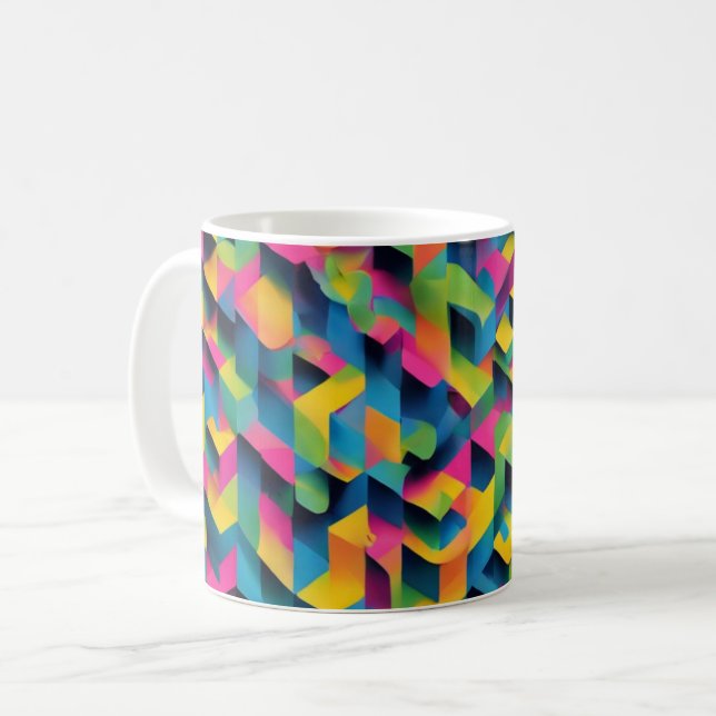 Bliss Géométrique - Mug Texturé 3D (Devant gauche)