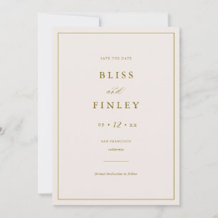BLISS Minimal Save The Date Minimal Wedding Card