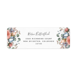 Blisser Floral Blush Peach, Blue Return Adresse