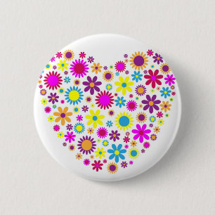 Blissful Blossoms 2 Inch Round Button