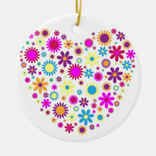 Blissful Blossoms Ceramic Ornament