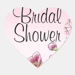 Blissful Blossoms Personalize Wedding Party Flower Heart Sticker