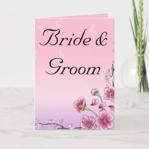 Blissful Blossoms Whimsical Wedding Personalize Card