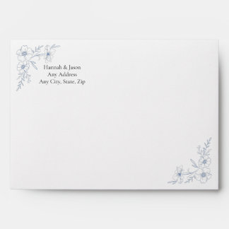 Blissful Blue Blooms Wedding Invitation Envelopes