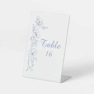 Blissful Blue Blooms Wedding Tabletop Signs