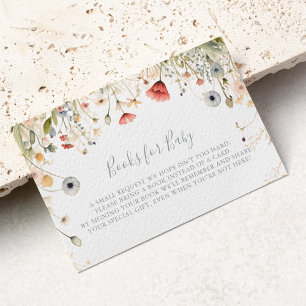 Blissful Boho Wildflower Baby Shower Book Request Enclosure Card