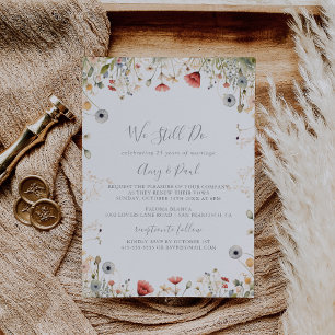 Blissful Boho Wildflower We Still Do Vow Renewal  Invitation
