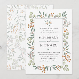Blissful Bounty Botanical Wedding Suite Invitation