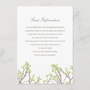 Blissful Branches Directions/Information Card