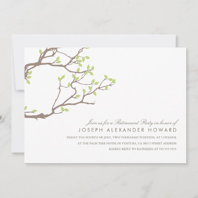 Blissful Branches Retirement Party Invite (Front)