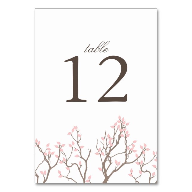 Blissful Branches Table Number Card (Front)