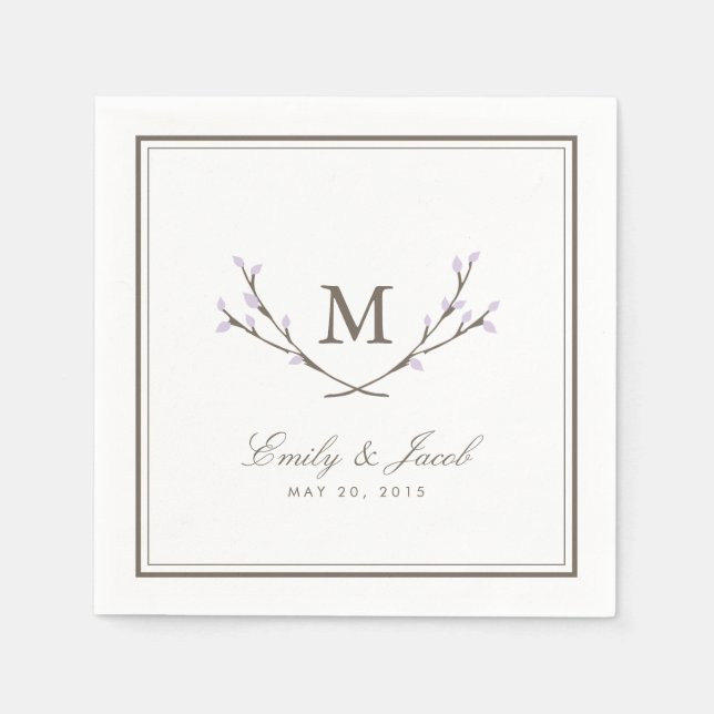 Blissful Branches Wedding Napkin (Front)