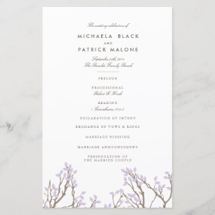 Blissful Branches Wedding Program