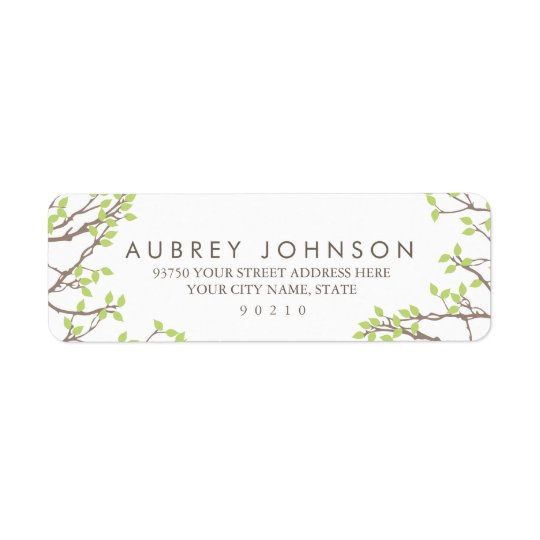 Blissful Branches Wedding Return Address Label