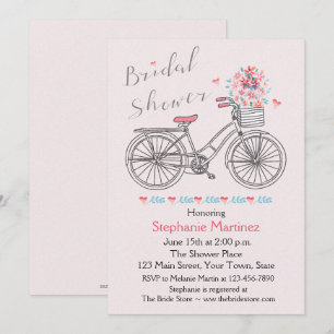 Blissful Bridal Bicycle Shower Invitation