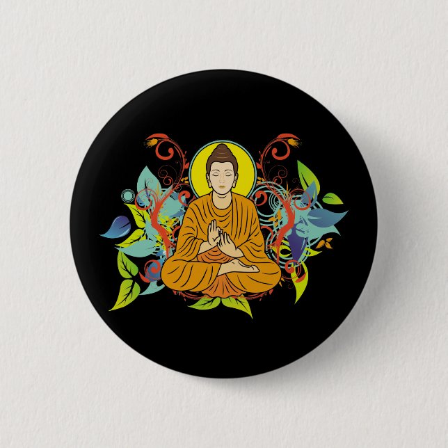 Blissful Buddha 2 Inch Round Button (Front)