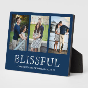 Blissful Christmas 3 Photo Collage Plaque