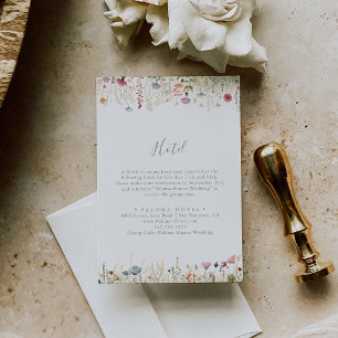Blissful Colourful Boho Wildflower Hotel Enclosure Card