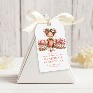 Blissful Fairy 3rd Birthday Floral Pink Favour Gif Gift Tags