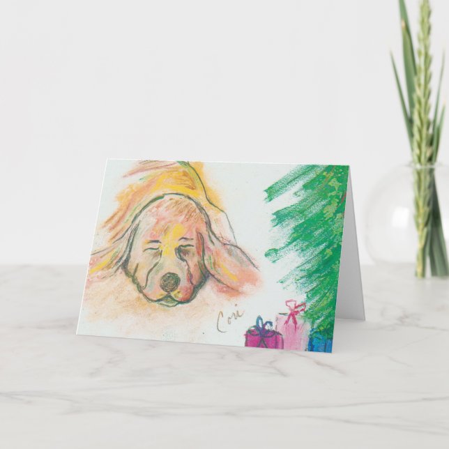 Blissful Holiday Dreams Basset Hound Dog Christmas (Front)