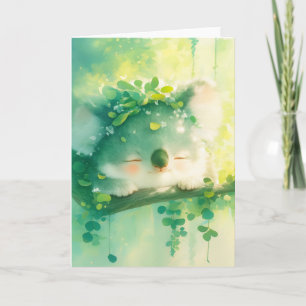 Blissful Koala in Leafy Paradise Card