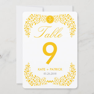 Blissful Laurel Double Sided Table Number Card