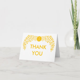 Blissful Laurel EDITABLE COLOR Thank You Card