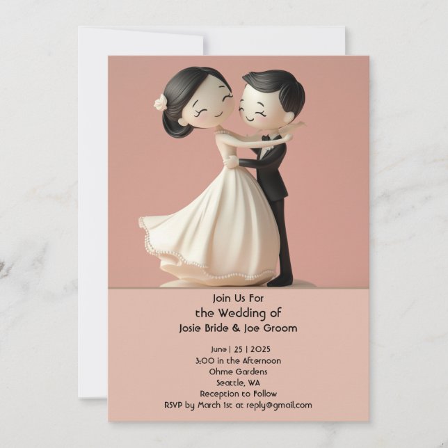 Blissful love wedding invitation (Front)