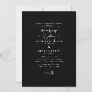 Blissful Moments Black Both Parents Wedding Invitation