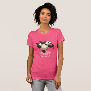 Blissful Panda Smelling Blossom Flowers With Text T-Shirt