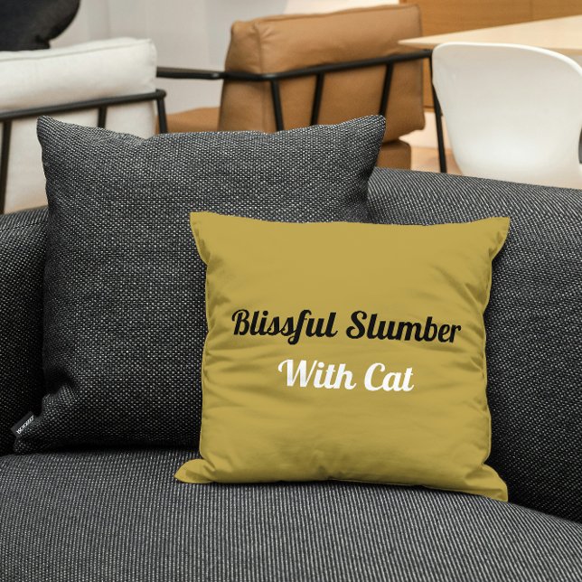 Blissful Slumber With Cat Personalized Pet Cute Throw Pillow (Creator Uploaded)
