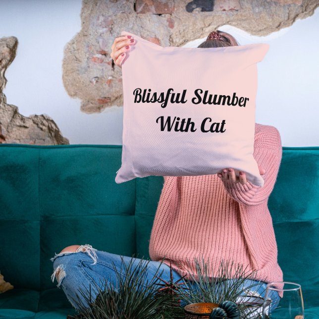 Blissful Slumber With Cat Personalized Pet Modern Throw Pillow (Creator Uploaded)
