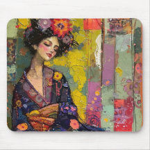 Blissful Woman in Kimono