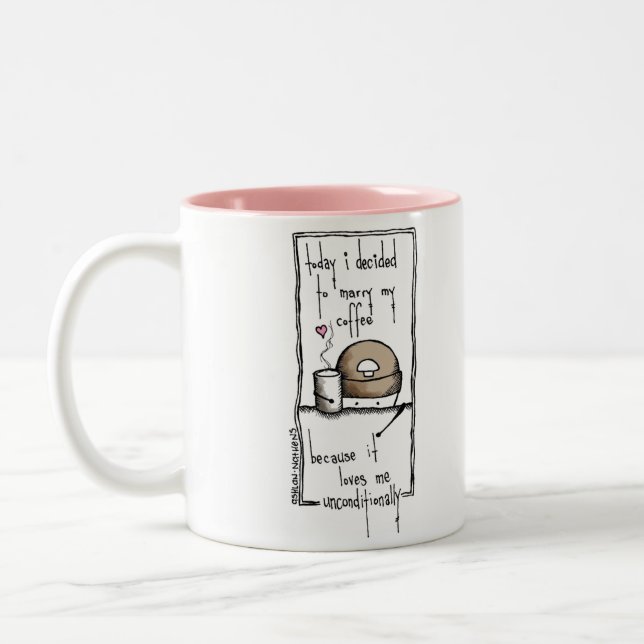 Blissfully Coffee Two-Tone Coffee Mug (Left)