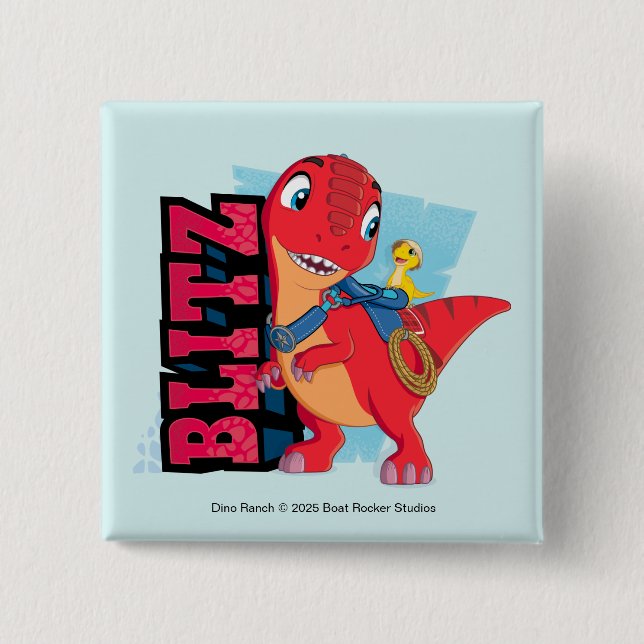 Blitz | Dino Ranch 2 Inch Square Button (Front)