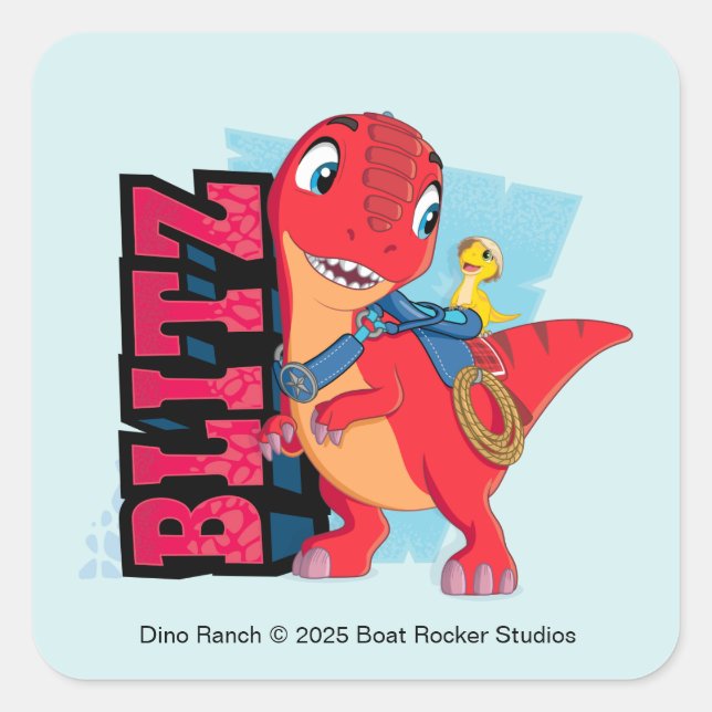 Blitz | Dino Ranch Square Sticker (Front)