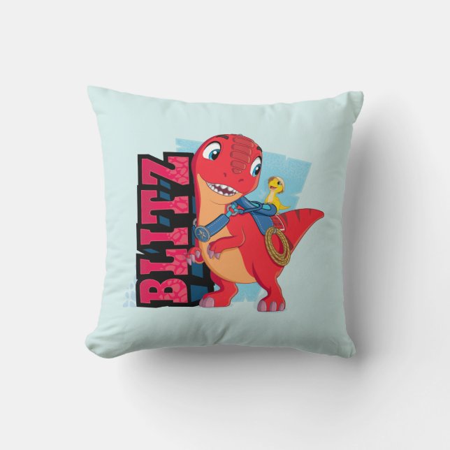 Blitz | Dino Ranch Throw Pillow (Front)