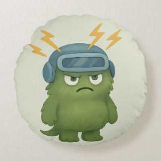 Blitz Kissen - The ADHD Monster in Hyperfocus Round Pillow