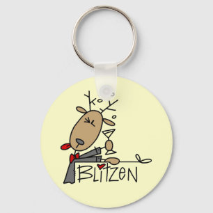 Blitzen Reindeer Christmas Tshirts and Gifts Keychain