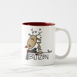 Blitzen Reindeer Christmas Tshirts and Gifts Two-Tone Coffee Mug