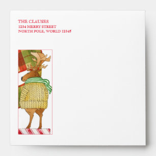 BLITZEN REINDEER Square Envelopes (5.25 Cards)
