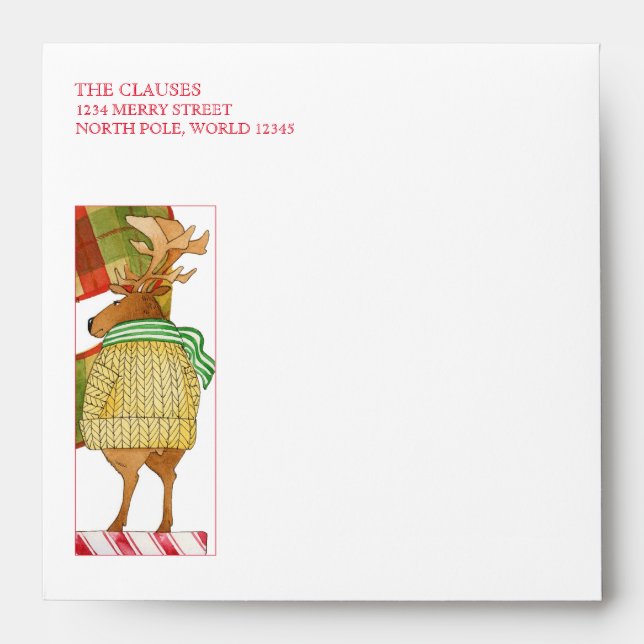 BLITZEN REINDEER Square Envelopes (5.25 Cards) (Front)