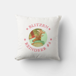 BLITZEN REINDEER Square Throw Pillow