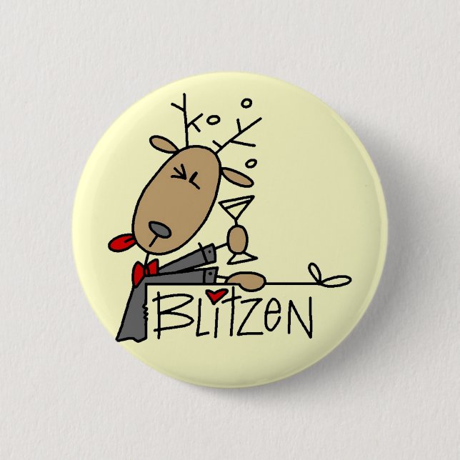 Blitzen Reindeer T-shirts and Gifts 2 Inch Round Button (Front)