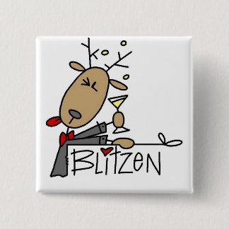 Blitzen Reindeer T-shirts and Gifts 2 Inch Square Button