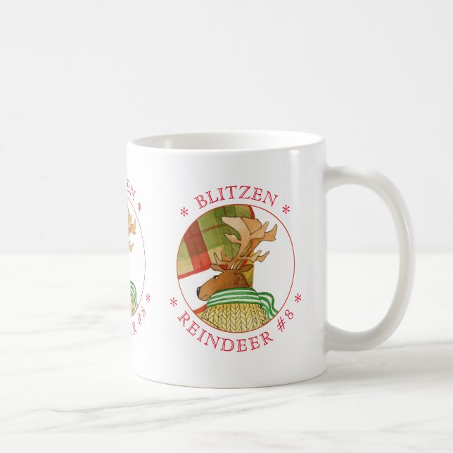 BLITZEN REINDEER White Mug (Right)